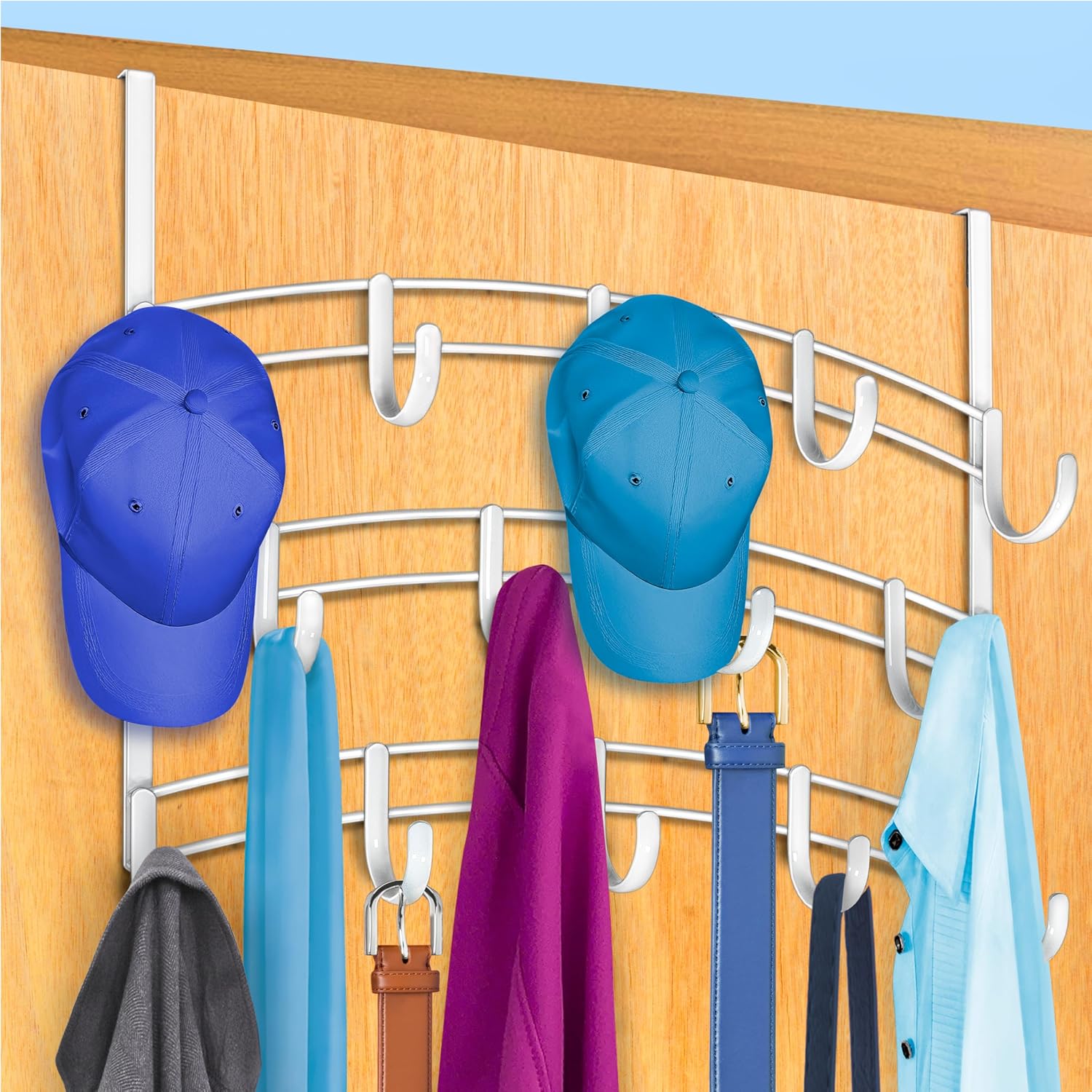 14 Hooks White Door Hanger