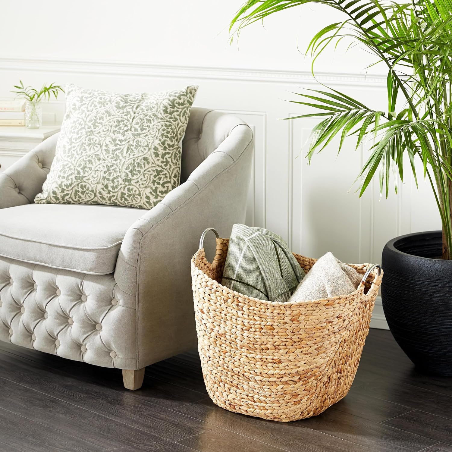 Large Brown Seagrass Storage Basket