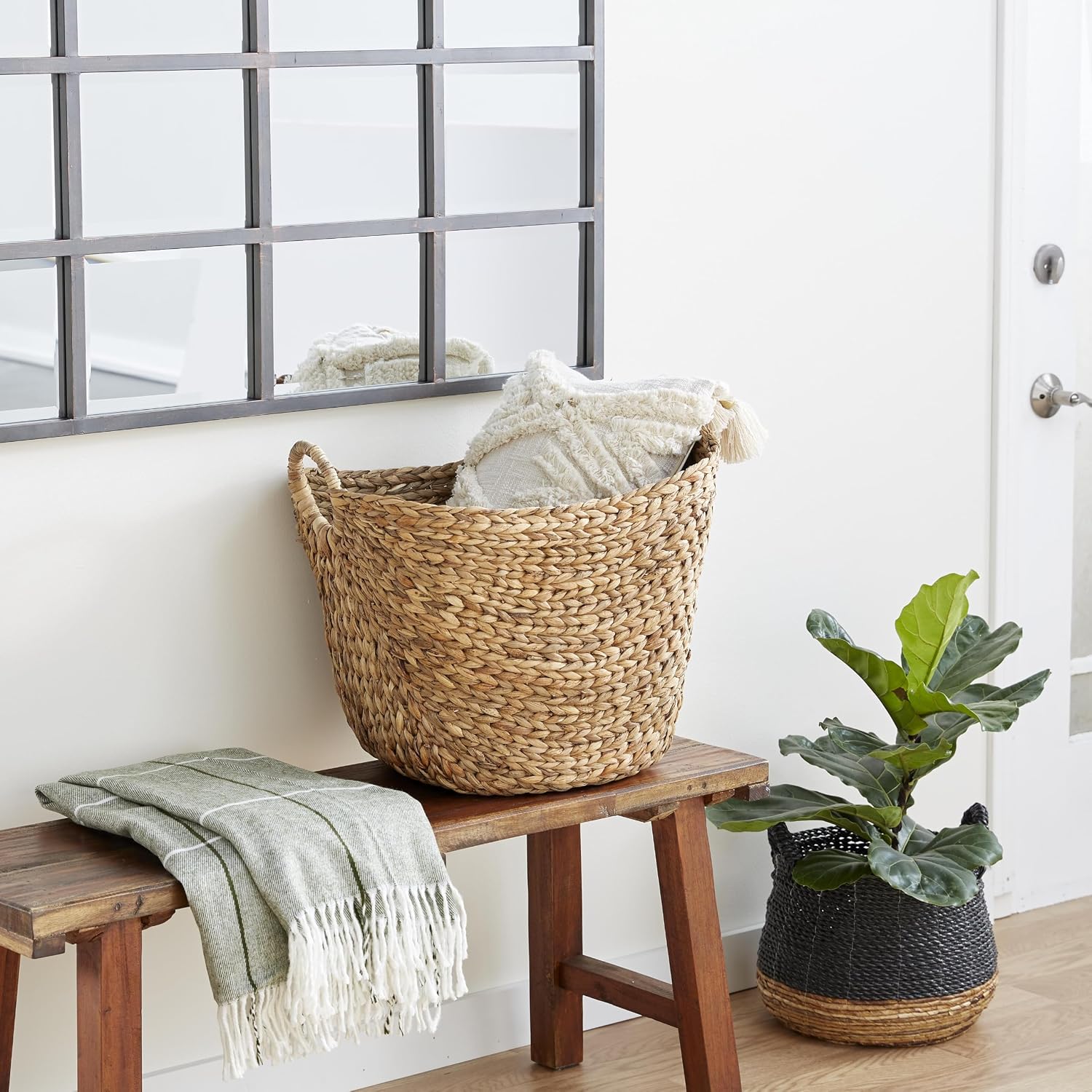 Large Brown Seagrass Storage Basket