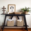 3 Pack Cube Wicker Storage Baskets