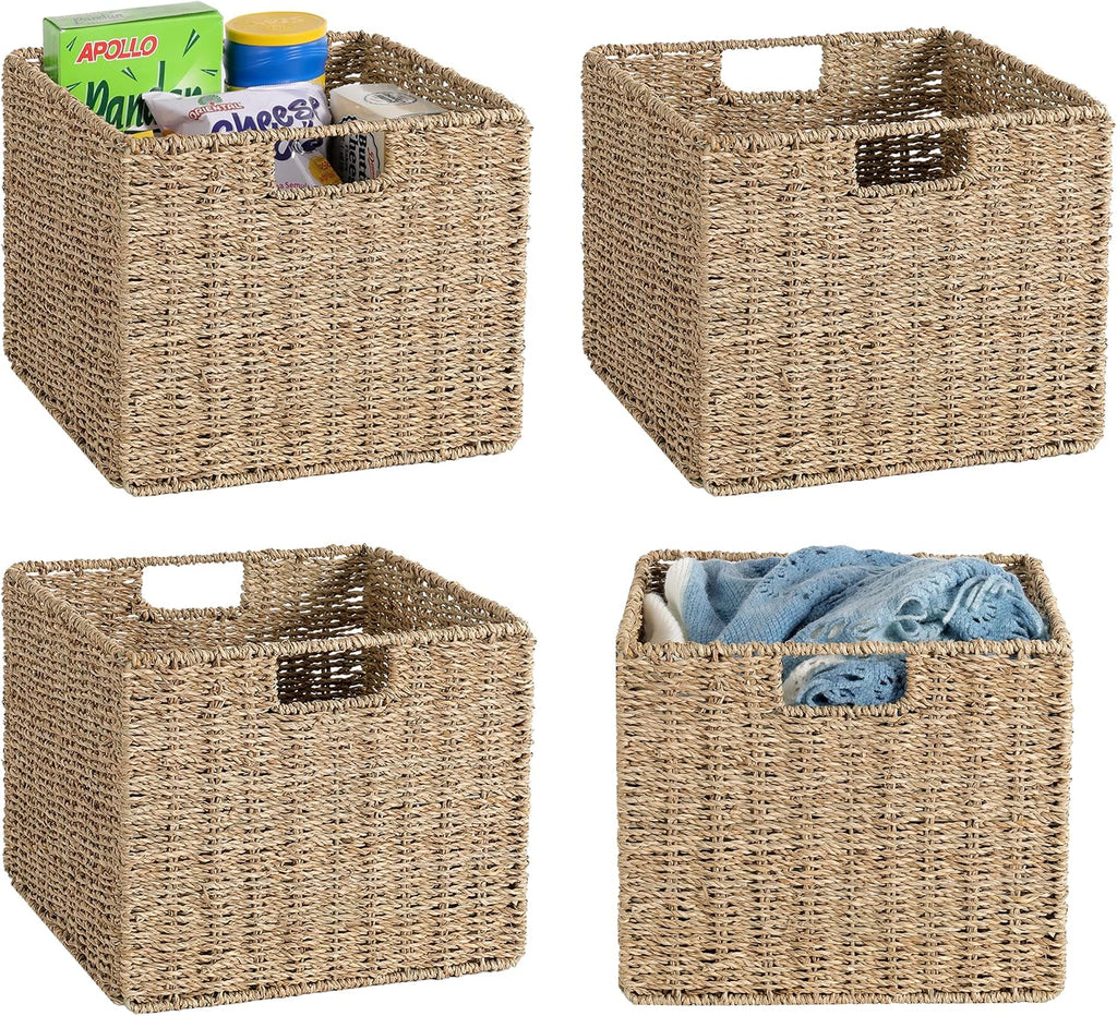 4 Pack 12x12 Seagrass Storage Bins